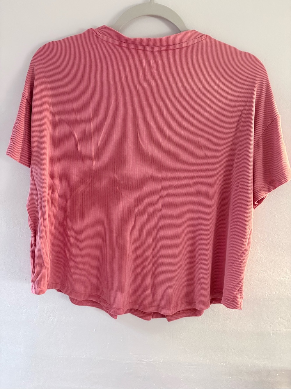 American Eagle Outfitters Rose V-Neck cropped Ribbed Women's Top - Picture 2 of 4